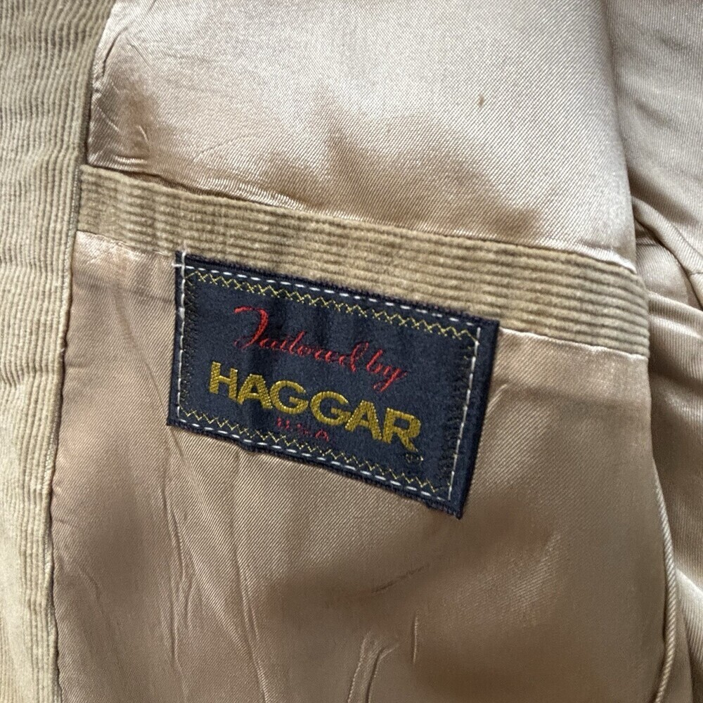 Haggar Vintage Single Breasted Tan Corduroy Sport Jacket Blazer 40 - Picture 6 of 11